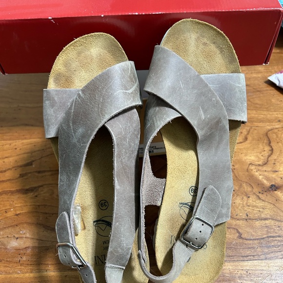 Sabatini memory foam wedge leather sandals - Picture 2 of 4